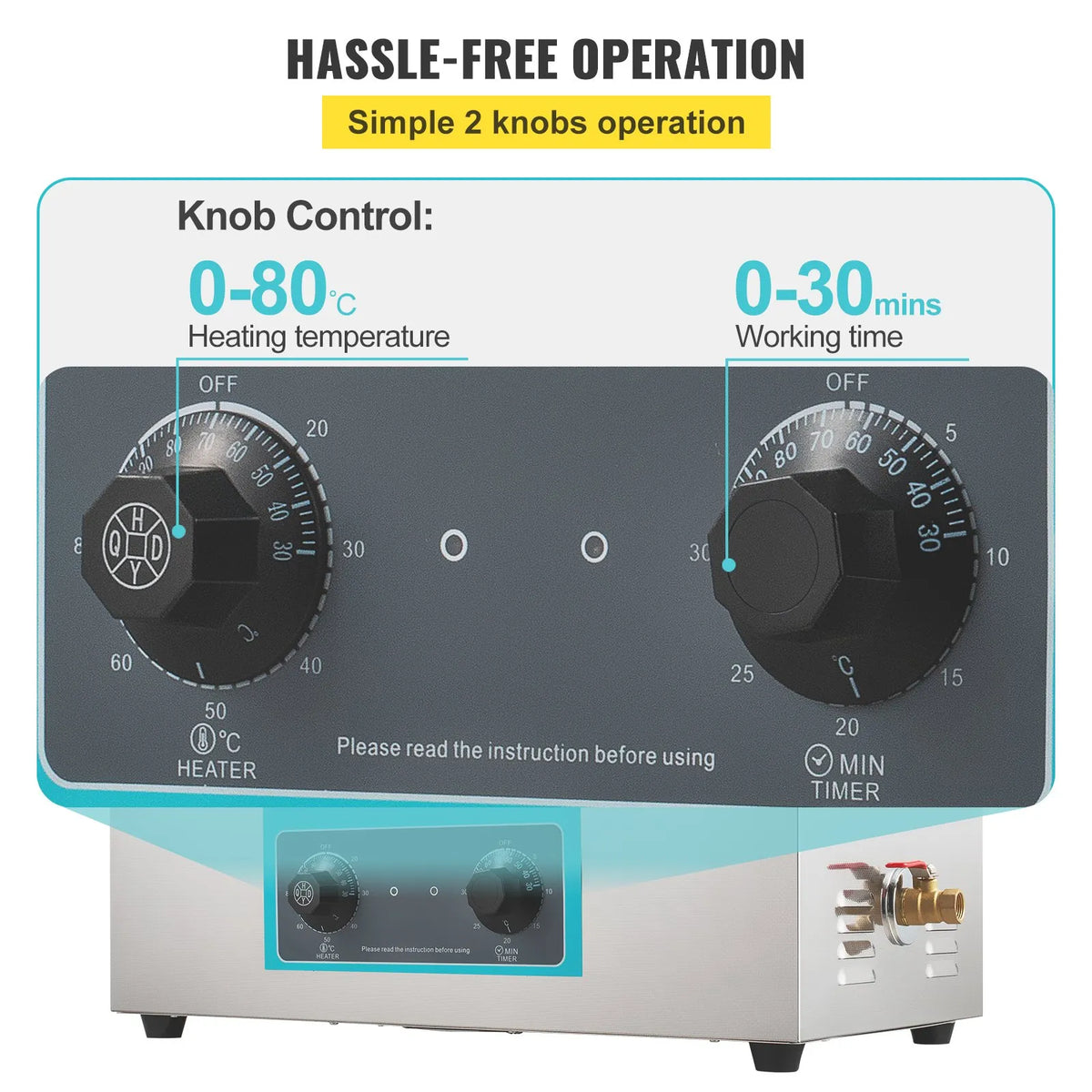 VEVOR 30 l Ultrasonic Cleaner, Ultrasonic Cleaning Machine for Jewellery and Glasses