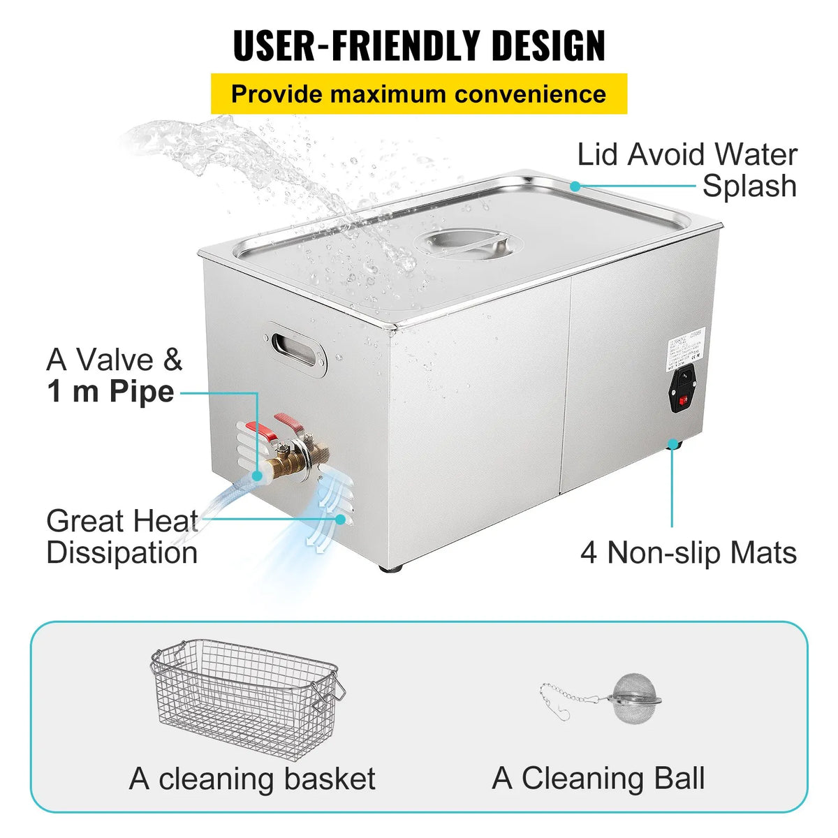 VEVOR 30 l Ultrasonic Cleaner, Ultrasonic Cleaning Machine for Jewellery and Glasses