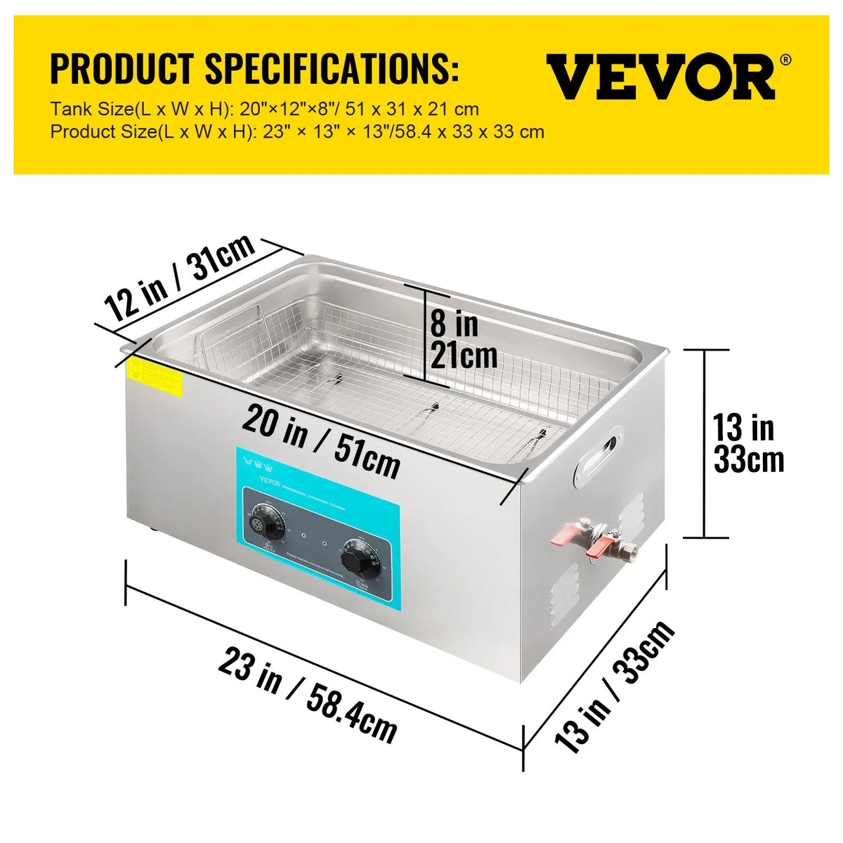 VEVOR 30 l Ultrasonic Cleaner, Ultrasonic Cleaning Machine for Jewellery and Glasses