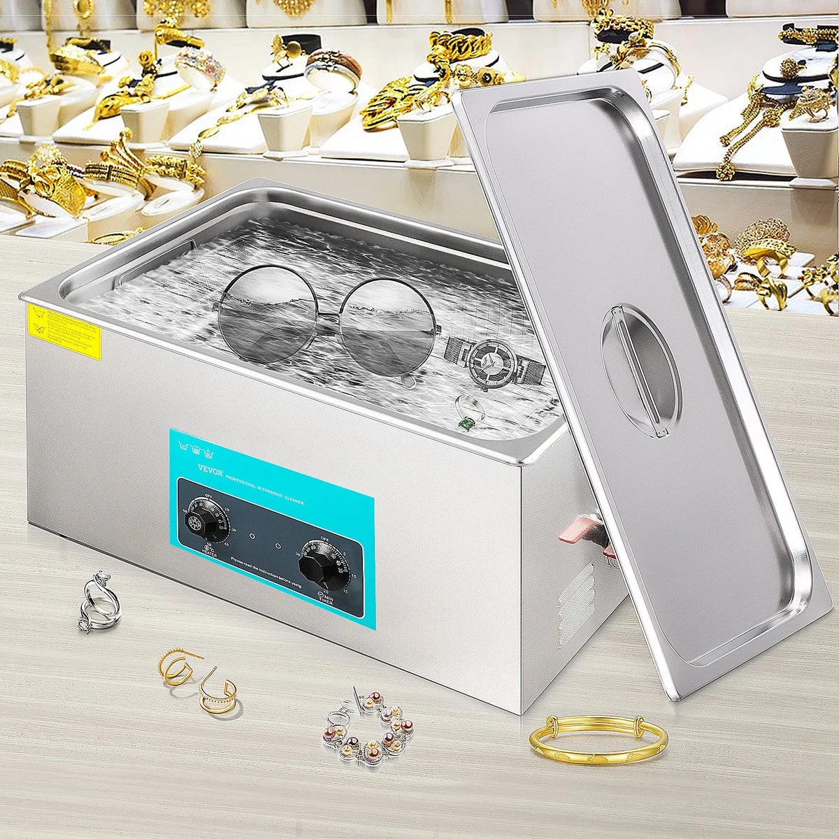 VEVOR 30 l Ultrasonic Cleaner, Ultrasonic Cleaning Machine for Jewellery and Glasses