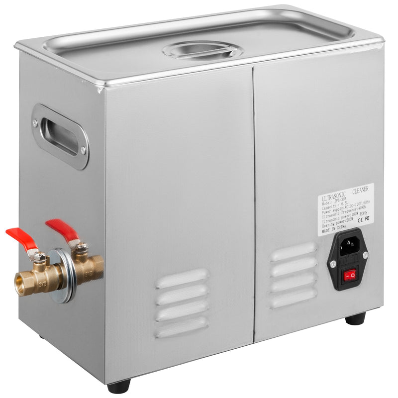 VEVOR 6,5 l ultraskaņas tīrītājs ar sildītāju un taimeri ar mehānisko vadību – piemērots rotaslietām, brillēm, gredzeniem, zobu protēzēm, mūzikas instrumentiem