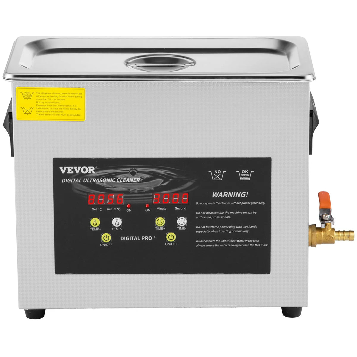 VEVOR 6 L Advanced Ultrasonic Cleaner (400 W Heater, 180 W Ultrasonic) Professional Digital Laboratory Ultrasonic Parts Cleaner with Heating Function and Timer for Jewellery, Glasses and Instruments Cleaning