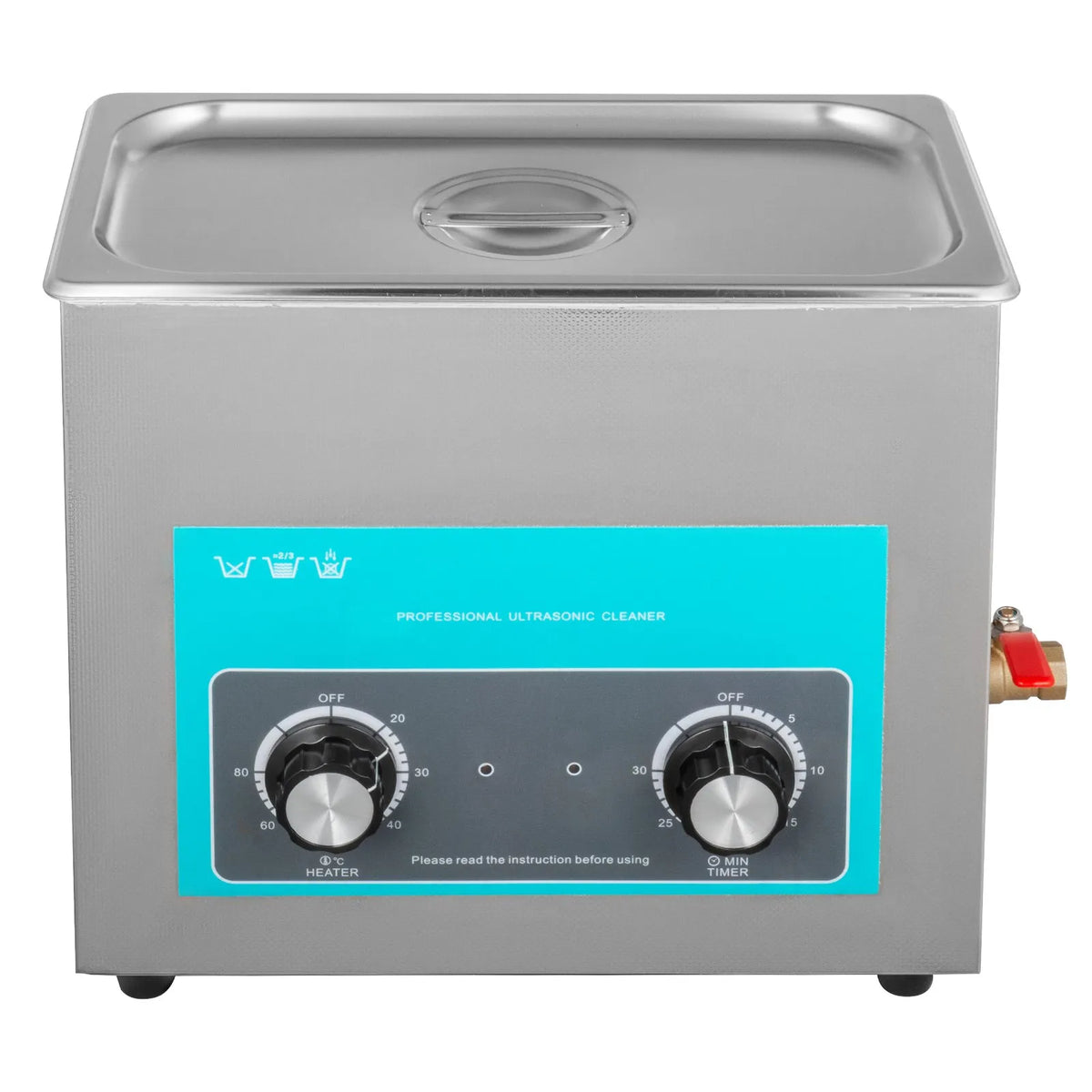 VEVOR 6 L Ultrasonic Cleaner with Heater and Timer, Professional Grade 304 Stainless Steel Cleaning Machine with Manual Control for Jewellery, Glasses, Watches, Dentures, Small Parts and Dental Instruments