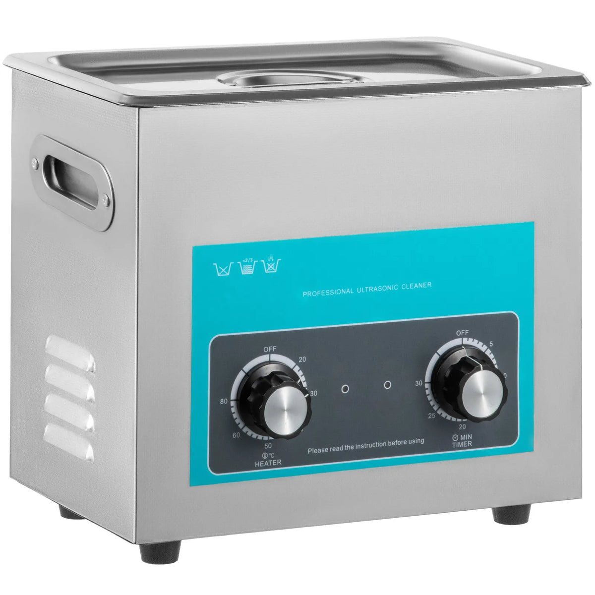 VEVOR 6 L Ultrasonic Cleaner with Heater and Timer, Professional Grade 304 Stainless Steel Cleaning Machine with Manual Control for Jewellery, Glasses, Watches, Dentures, Small Parts and Dental Instruments