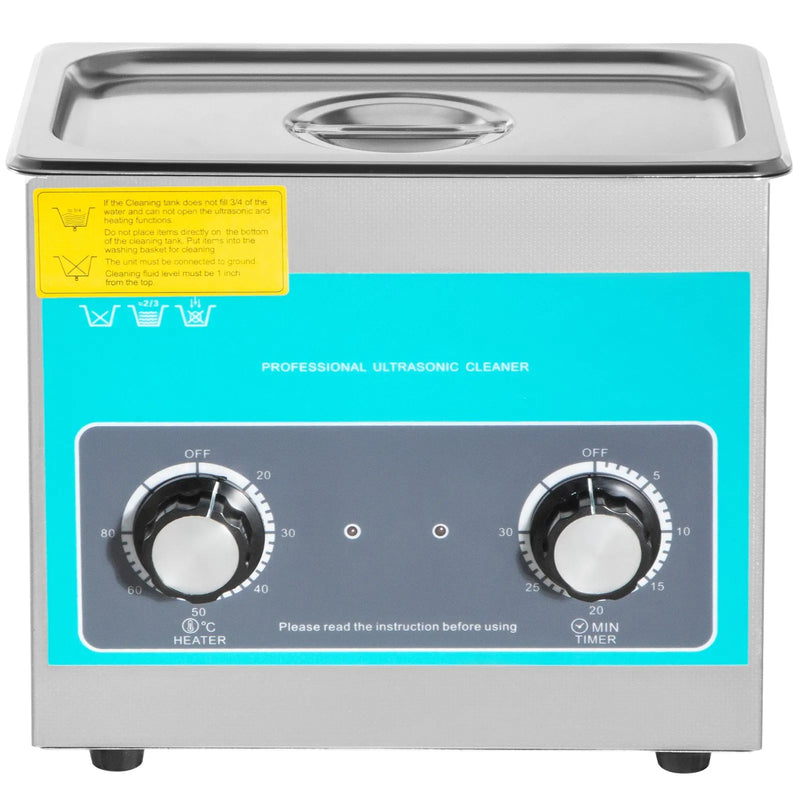 VEVOR ultraskaņas tīrītājs ar mehānisko vadību 3 l, 40 kHz ultraskaņas tīrīšanas iekārta ar pogu vadību, 304 nerūsējošā tērauda ultraskaņas tīrītājs ar sildīšanu un taimeri juvelierizstrādājumu, briļļu un pulksteņu tīrīšanai