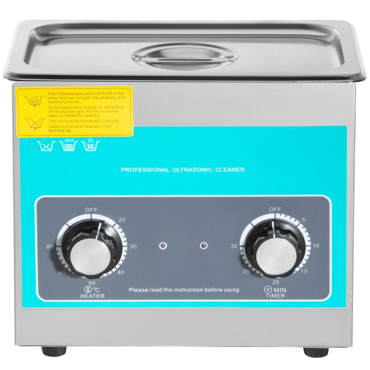 VEVOR Ultrasonic Cleaner with Mechanical Control 3 L, 40 kHz Ultrasonic Cleaning Machine with Button Control, 304 Stainless Steel Ultrasonic Cleaner with Heating and Timer for Jewellery, Glasses and Watch Cleaning