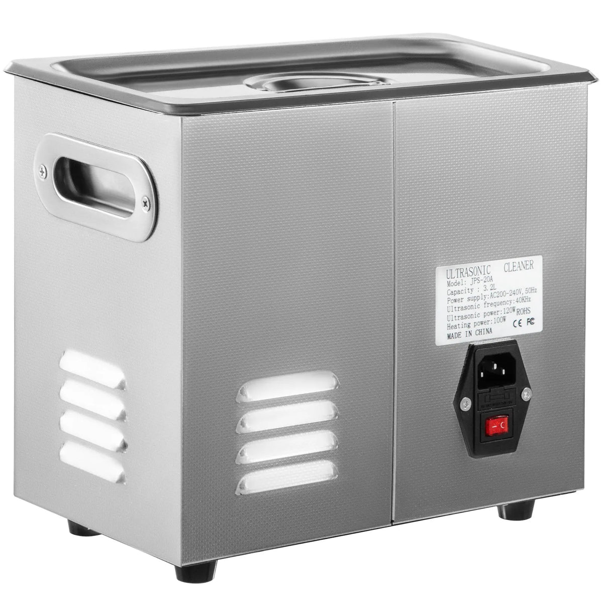 VEVOR Ultrasonic Cleaner with Mechanical Control 3 L, 40 kHz Ultrasonic Cleaning Machine with Button Control, 304 Stainless Steel Ultrasonic Cleaner with Heating and Timer for Jewellery, Glasses and Watch Cleaning
