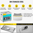 VEVOR ultraskaņas tīrītājs ar mehānisko vadību 3 l, 40 kHz ultraskaņas tīrīšanas iekārta ar pogu vadību, 304 nerūsējošā tērauda ultraskaņas tīrītājs ar sildīšanu un taimeri juvelierizstrādājumu, briļļu un pulksteņu tīrīšanai