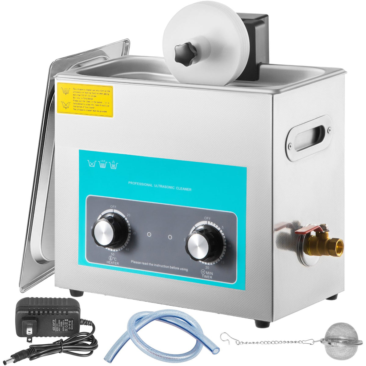 VEVOR Ultrasonic Vinyl Record Cleaner 6L | 40 kHz | Manual Control | Stainless Steel Tank