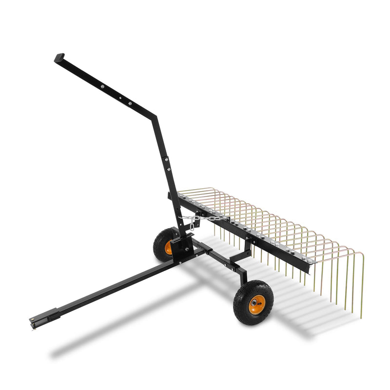 VEVOR piekabināms zāles iztīrītājs, 152 cm zāles iztīrītāja grābeklis ATV vai zāles pļāvējam, 24 dakšas