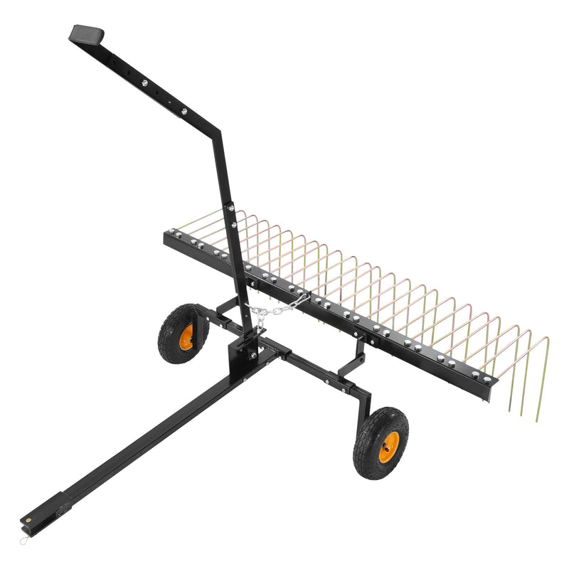 VEVOR piekabināms zāles iztīrītājs, 152 cm zāles iztīrītāja grābeklis ATV vai zāles pļāvējam, 24 dakšas