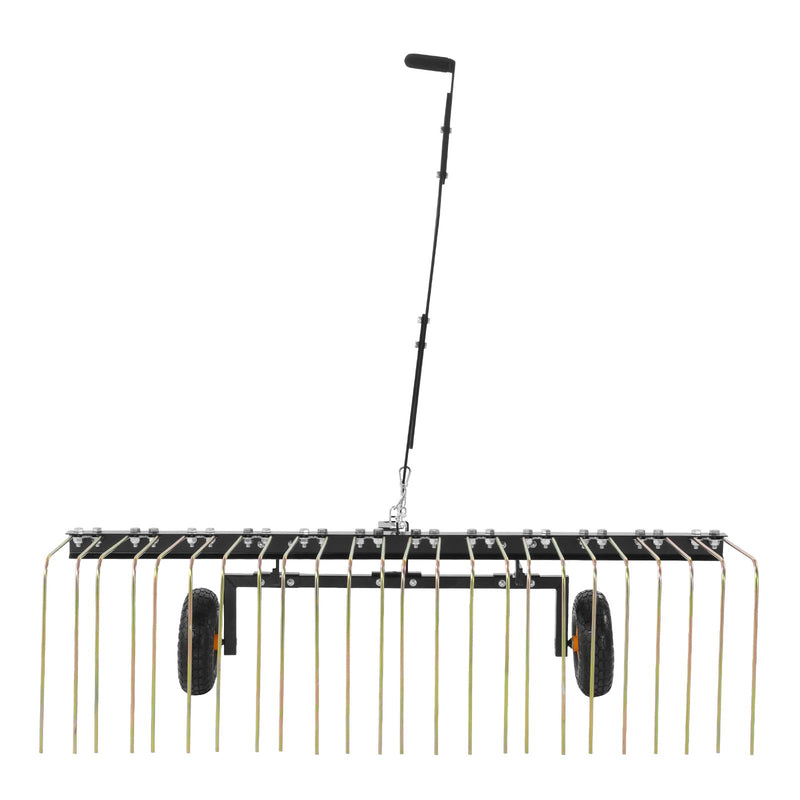 VEVOR piekabināms zāles iztīrītājs, 152 cm zāles iztīrītāja grābeklis ATV vai zāles pļāvējam, 24 dakšas