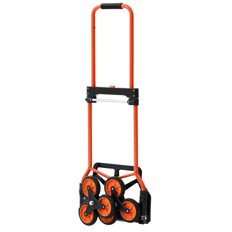 VEVOR kāpņu ratiņi ar 54 kg nestspēju, salokāmi pārvietošanas ratiņi ar teleskopisku rokturi, 6 riteņi un 2 elastīgās stiprinājuma auklas, piemēroti mājai, pārtikas pārvadāšanai un noliktavai