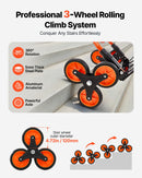 VEVOR kāpņu ratiņi ar 54 kg nestspēju, salokāmi pārvietošanas ratiņi ar teleskopisku rokturi, 6 riteņi un 2 elastīgās stiprinājuma auklas, piemēroti mājai, pārtikas pārvadāšanai un noliktavai
