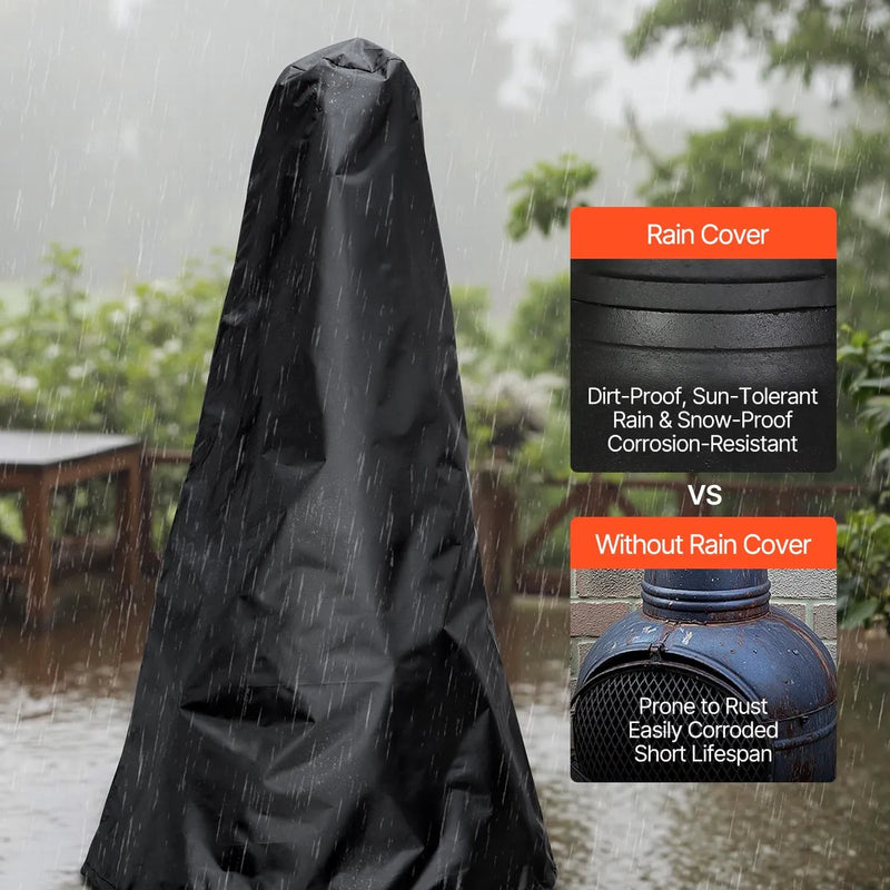 VEVOR čimineja, 56 cm āra malkas ugunskura kamīns, sfērisks dizains grilēšanai un sildīšanai, alumīnija ugunskura kamīns ar grila sietu, skursteņa pārvalku un rūsas izturīgu vāku, terasei, dārzam un pagalmam