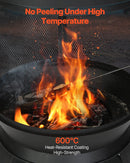 VEVOR Čimineja 56 cm āra malkas ugunskura krāsns, dzelzs sfēriska kamīna forma ar BBQ režģi, skursteņa pārsegu un rūsasizturīgu vāku, piemērota terasei, dārzam un pagalmai