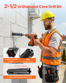 VEVOR dimanta kroņurbis sausajai urbšanai, diametrs 64 mm, urbšanas dziļums 241 mm, M16 iekšējā vītne, komplektā 3 adapteri, centrurbis un sešstūra atslēga dzelzsbetonam, ķieģeļiem un mūrim