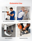 VEVOR dimanta kroņurbis sausajai urbšanai, diametrs 64 mm, urbšanas dziļums 241 mm, M16 iekšējā vītne, komplektā 3 adapteri, centrurbis un sešstūra atslēga dzelzsbetonam, ķieģeļiem un mūrim