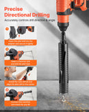 VEVOR dimanta kroņurbis sausajai urbšanai, diametrs 51 mm, urbšanas dziļums 241 mm, M16 iekšējā vītne, komplektā 3 adapteri, centrurbis un sešstūra atslēga dzelzsbetonam, ķieģeļiem un mūrim