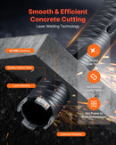 VEVOR dimanta kroņurbis sausajai urbšanai, diametrs 51 mm, urbšanas dziļums 241 mm, M16 iekšējā vītne, komplektā 3 adapteri, centrurbis un sešstūra atslēga dzelzsbetonam, ķieģeļiem un mūrim