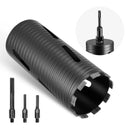 VEVOR dimanta kroņurbis sausajai urbšanai, diametrs 102 mm, urbšanas dziļums 241 mm, M16 iekšējā vītne, komplektā 3 adapteri, centrurbis un sešstūra atslēga dzelzsbetonam, ķieģeļiem un mūrim