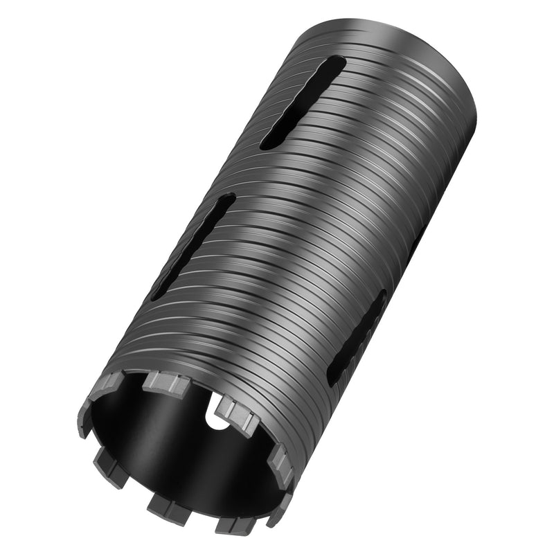 VEVOR dimanta kroņurbis sausajai urbšanai, diametrs 102 mm, urbšanas dziļums 241 mm, M16 iekšējā vītne, komplektā 3 adapteri, centrurbis un sešstūra atslēga dzelzsbetonam, ķieģeļiem un mūrim