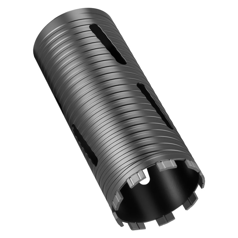 VEVOR dimanta kroņurbis sausajai urbšanai, diametrs 102 mm, urbšanas dziļums 241 mm, M16 iekšējā vītne, komplektā 3 adapteri, centrurbis un sešstūra atslēga dzelzsbetonam, ķieģeļiem un mūrim