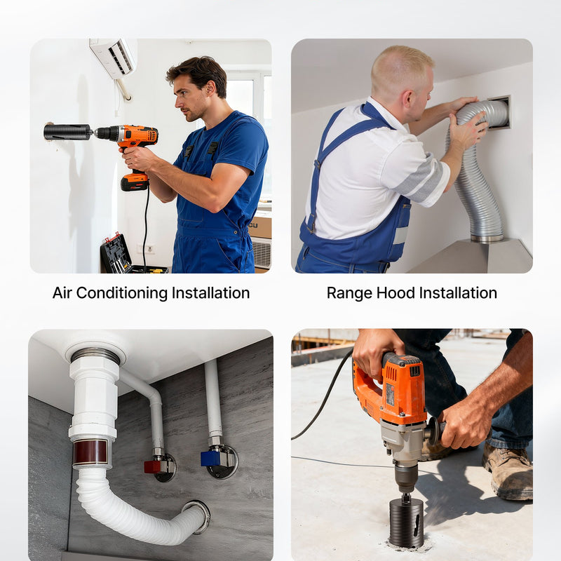 VEVOR dimanta kroņurbis sausajai urbšanai, diametrs 102 mm, urbšanas dziļums 241 mm, M16 iekšējā vītne, komplektā 3 adapteri, centrurbis un sešstūra atslēga dzelzsbetonam, ķieģeļiem un mūrim