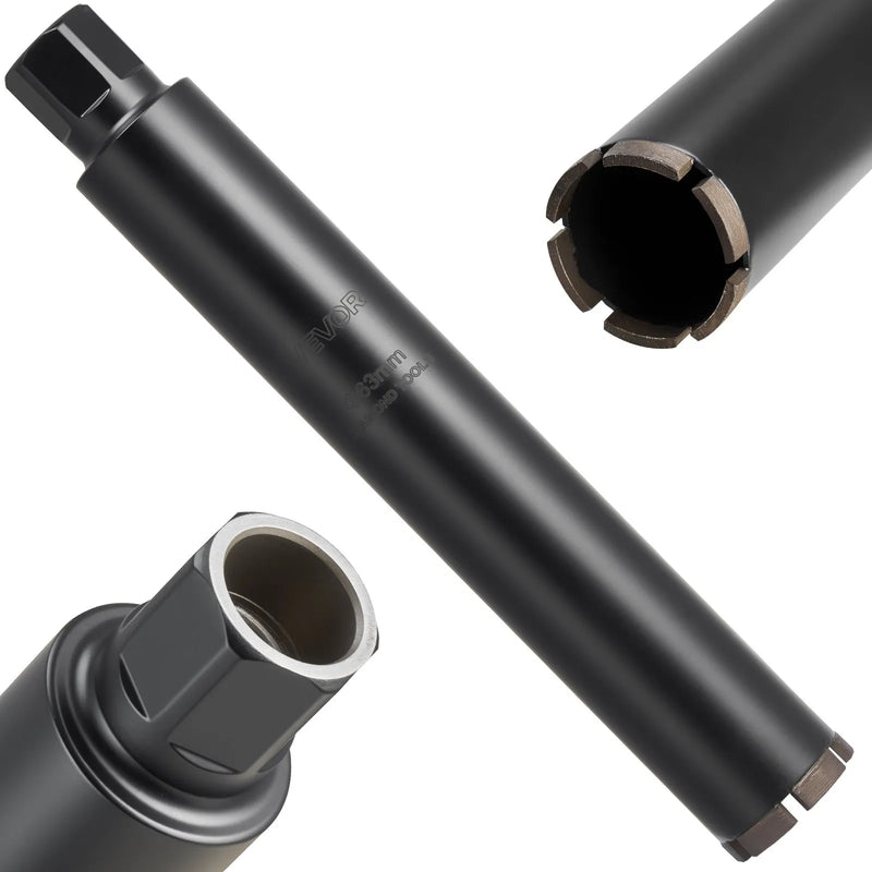 VEVOR dimanta kroņurbis mitrajai urbšanai, diametrs 63,5 mm, urbšanas dziļums 356 mm, 1-1/4″-7 iekšējā vītne, augstas precizitātes metinājums dzelzsbetonam, ķieģeļiem un mūrim