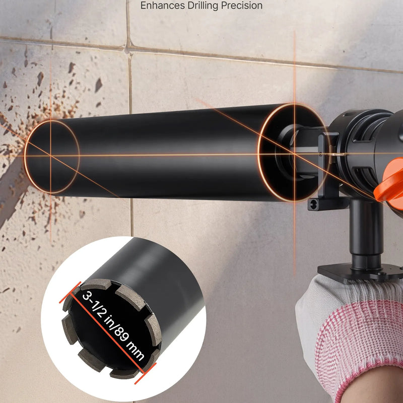 VEVOR dimanta kroņurbis mitrajai urbšanai, diametrs 89 mm, urbšanas dziļums 356 mm, 1-1/4″–7 iekšējā vītne, augstas precizitātes metinājums dzelzsbetonam, ķieģeļiem un mūrim