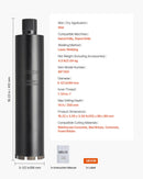 VEVOR dimanta kroņurbis mitrajai urbšanai, diametrs 89 mm, urbšanas dziļums 356 mm, 1-1/4″–7 iekšējā vītne, augstas precizitātes metinājums dzelzsbetonam, ķieģeļiem un mūrim