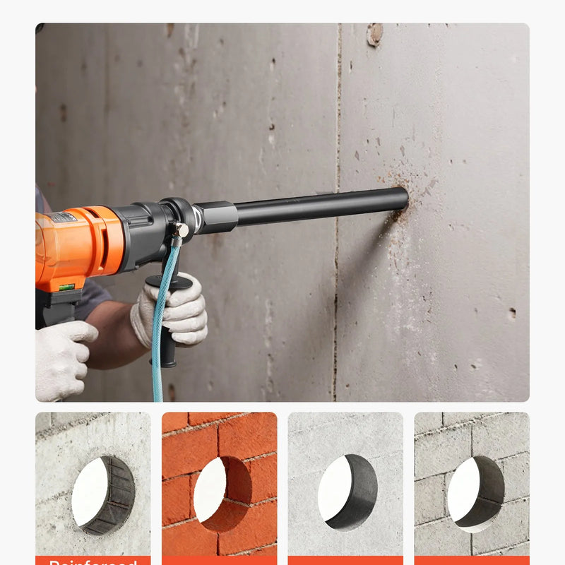 VEVOR dimanta kroņurbis, diametrs 38 mm, urbšanas dziļums 356 mm, 1-1/4″-7 iekšējā vītne, augstas precizitātes metināšana, mitrais kroņurbis dzelzsbetonam, ķieģeļiem un mūrēšanai