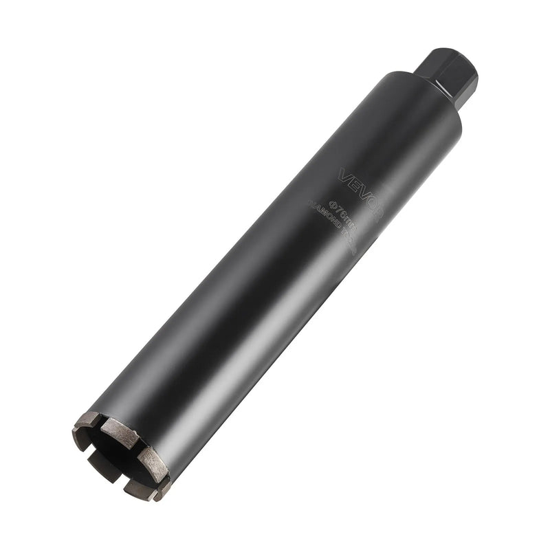 VEVOR dimanta kroņurbis mitrajai urbšanai, diametrs 76 mm, urbšanas dziļums 356 mm, 1-1/4″-7 iekšējā vītne, augstas precizitātes metinājums dzelzsbetonam, ķieģeļiem un mūrim