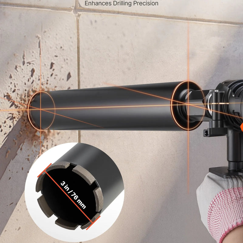 VEVOR dimanta kroņurbis mitrajai urbšanai, diametrs 76 mm, urbšanas dziļums 356 mm, 1-1/4″-7 iekšējā vītne, augstas precizitātes metinājums dzelzsbetonam, ķieģeļiem un mūrim