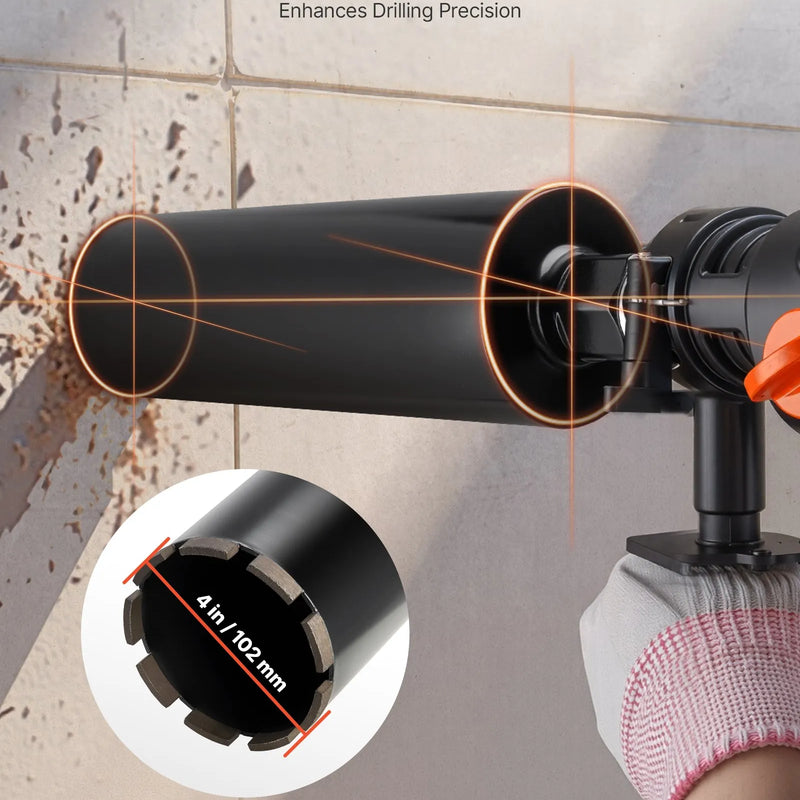 VEVOR dimanta kroņurbis mitrajai urbšanai, diametrs 102 mm, urbšanas dziļums 356 mm, 1-1/4″–7 iekšējā vītne, augstas precizitātes metinājums dzelzsbetonam, ķieģeļiem un mūrim