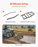 VEVOR velkamais ecēšu līdzinātājs, 2134 mm plats piekabināms ecēšu līdzinātājs no Q235 tērauda ar regulējamiem stieņiem un tapas sakabi, paredzēts slodzei līdz 22,7 kg, traktoru piekabināmās ecēšas ATV, UTV un dārza zāliena traktoriem