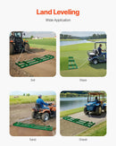 VEVOR velkamais ecēšu izlīdzinātājs, 2438 mm darba platums, Q235 tērauds, ar regulējamiem stieņiem un 1829 mm ķēdi, paredzēts ATV, UTV, traktoriem un zāles pļāvējiem, teritoriju un zāliena izlīdzināšanai - ZEMLETES.LV