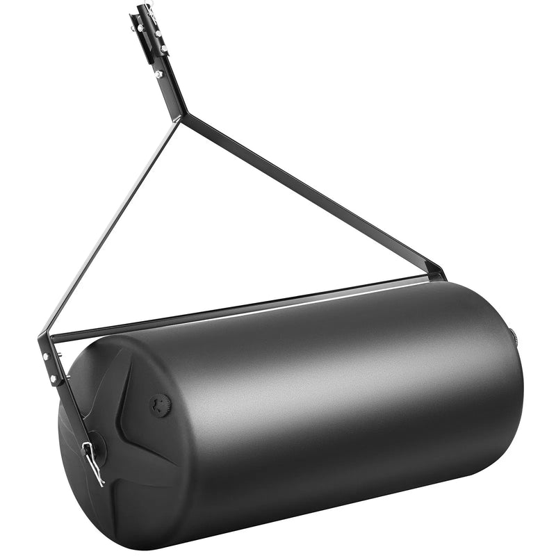 VEVOR piekabināms zāliena veltnis, 181 kg ar smiltīm vai ūdeni pildāms dārza veltnis, LLDPE cilindrs un tērauda rāmis, zāliena veltnis ar viegli pagriežamu uzpildes aizbāzni, piekabināms traktoram vai ATV, zālienam, dārzam, saimniecībai un parkam, melns