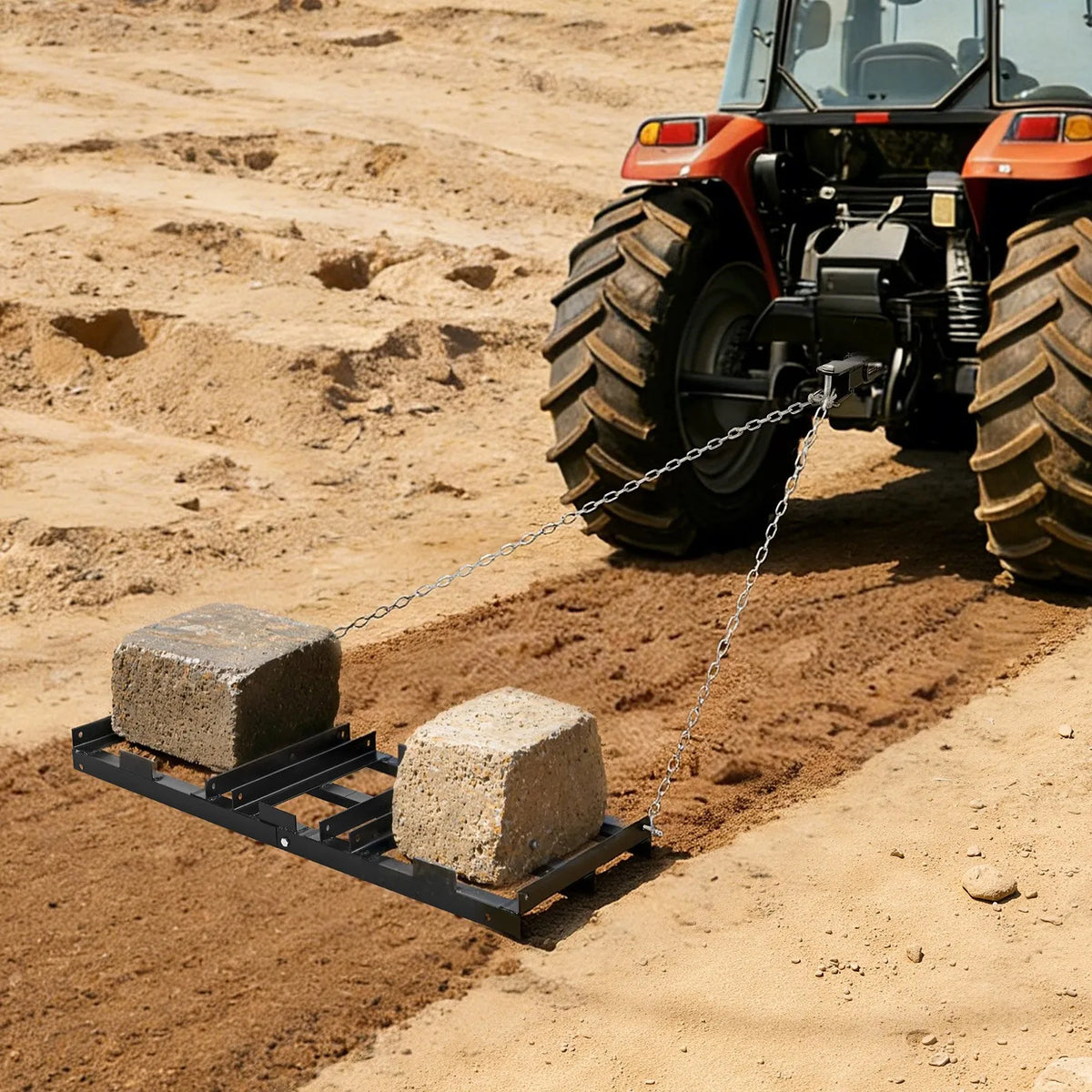 VEVOR velkamais seguma līdzinātājs 122 × 50 cm ar regulējamu platumu, kravnesība līdz 22,7 kg, smagas konstrukcijas zāliena un grants virsmas izlīdzināšanas grābeklis no cinkota tērauda, piemērots ATV, UTV un traktoriem - ZEMLETES.LV