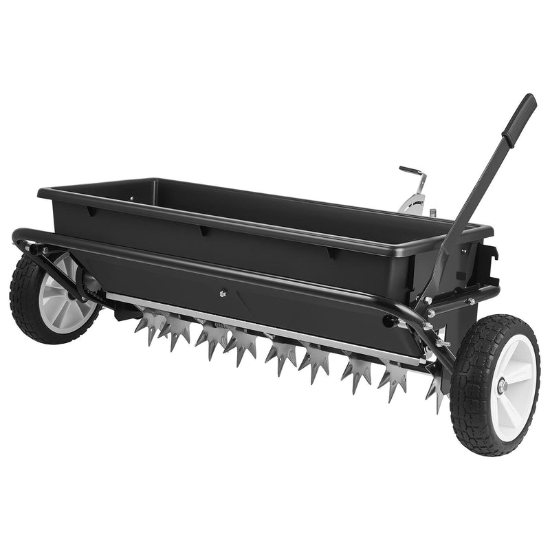 VEVOR velkamais zāliena kaisītājs ar aerācijas tapām, izkliedes platums 0,81 m, universāla sakabe, zāliena sējmašīna un augsnes aerators ar 45,36 kg ietilpību un 254 mm riepām ATV un UTV transportam - ZEMLETES.LV