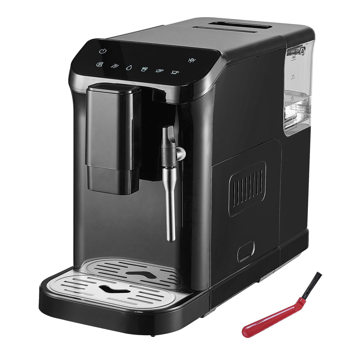 VEVOR automātiskais espresso automāts 20 bar ar tvaika sprauslu un 15 malšanas līmeņiem