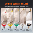 Benzīna augstspiediena mazgātājs, 234 bar, 9,8 l/min, ar alumīnija sūkni, smidzināšanas pistoli un pagarinājuma uzgali, 5 ātrās savienošanas sprauslām, automašīnām, mājām, piebraucamajiem ceļiem un terasēm