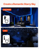 Starlight griestu apgaismojuma komplekts, 550 gab., 0,76 mm, 3 m, 16 W, ar Bluetooth, tālvadību, skaņas aktivizāciju, RGBW