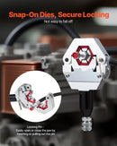 VEVOR hidrauliskais šļūteņu presētājs Hydra-Krimp A/C, komplekts ar 7 maināmām presformām un pārnēsājamu koferi, manuāls hidrauliskais sūknis, paredzēts automobiļu un gaisa kondicionēšanas sistēmu šļūteņu presēšanai