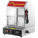 VEVOR Komerciālais Hotdogu Tvaicētājs – 2 līmeņu elektriska maizīšu sildītava, 27L, bīdāmās durvis