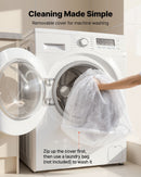 VEVOR cilvēka izmēra suņu gulta, 1320 × 860 × 240 mm ortopēdisks memory foam matracis, cilvēka izmēra gulta suņiem ar sānu kabatu, rokturi un rāvējslēdzēju, noņemama un mazgājama mašīnā, pelēkā krāsā.