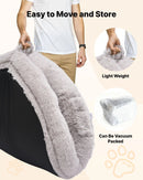 VEVOR cilvēka izmēra suņu gulta, 1760 × 1220 × 240 мм, ortopēdiska atmiņas putu gulta cilvēkiem un mājdzīvniekiem, ar sānu kabatu, rokturi un rāvējslēdzēju, noņemams un veļasmašīnā mazgājams pārvalks, pelēka