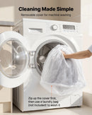 VEVOR cilvēka izmēra suņu gulta, 1760 × 1220 × 240 мм, ortopēdiska atmiņas putu gulta cilvēkiem un mājdzīvniekiem, ar sānu kabatu, rokturi un rāvējslēdzēju, noņemams un veļasmašīnā mazgājams pārvalks, pelēka