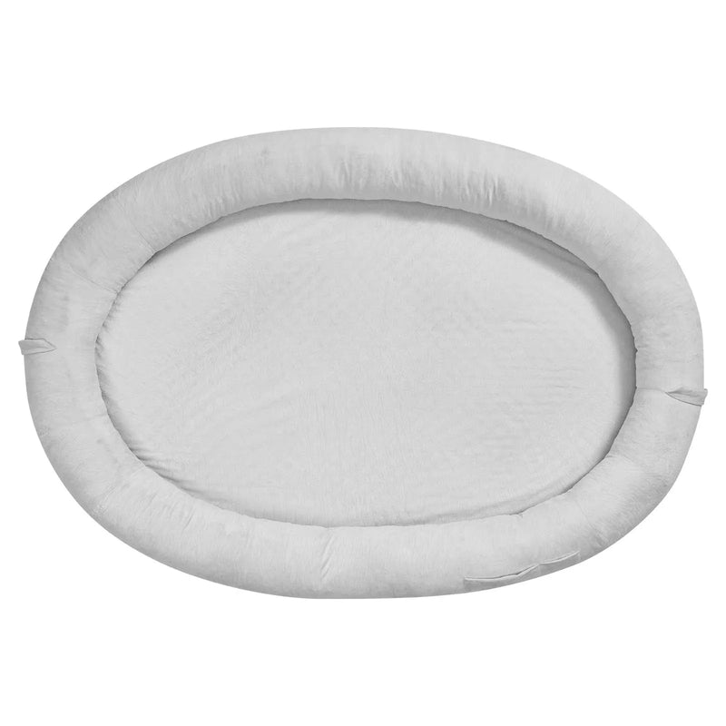 VEVOR cilvēka izmēra suņu gulta, 1780 × 1200 × 240 mm, ortopēdiska atmiņas putu gulta cilvēkiem un mājdzīvniekiem, ar sānu kabatu, rokturi un rāvējslēdzēju, noņemams veļasmašīnā mazgājams pārvalks, pelēka