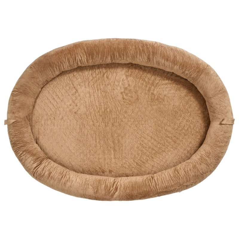 VEVOR cilvēka izmēra suņu gulta, 1770 × 1230 × 240 mm ortopēdisks memory foam matracis, cilvēka izmēra gulta suņiem ar sānu kabatu, rokturi un rāvējslēdzēju, noņemama un mazgājama mašīnā, brūnā krāsā.